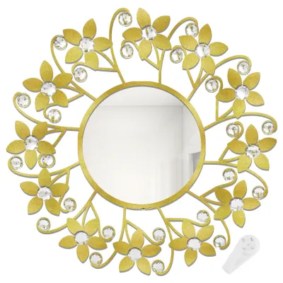 【Hot】European Modern Style Gold ironmongery Decoration Mirror Wall Hanging Background Wall Mirror