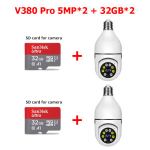 V380 Pro Kamera CCTV 1080P Pemantauan Jarak Jauh Nirkabel WiFi Terhubung ke Kamera Keamanan Cerdas 360° cctv sambung hp jarak jauh