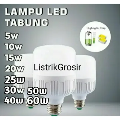 Lampu Led Kapsul Capsul Bohlam Tabung 5W 10W 15W 20W 25W 30W 40W 50 W 60 Watt T Bulb Jumbo
