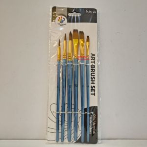 ARTIST BRUSH SET OF 6 (FLAT #4 8 10 | ROUND #2 6 12)