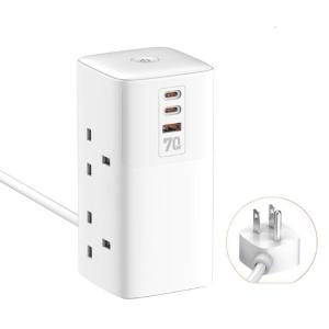 Power Strips Tower with Surges Protections Flat Plug Extension Cord Multiple Outlets 3 USB Port Surges Protectors Tower