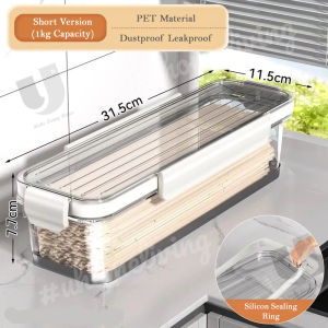 [Local Seller] Noodle Storage Box Container Rectangular Food Grade Pasta Storage Container Moisture-Proof Grain