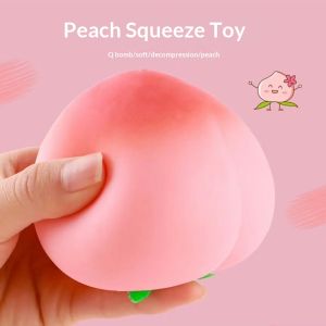 JJT Creative Stress Relief Peach Squishy Toy Soft Fun Decompression Ball for Adults and Kids