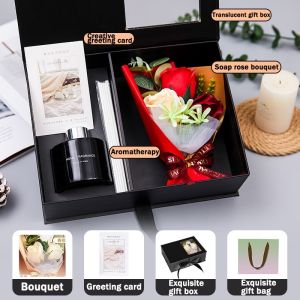 METECH Rose Flower and Aromatherapy Bottle Reed Diffuser Home Decor and Office Decor Perfume Gifts