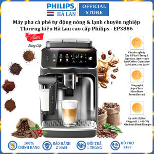 Máy pha cà phê tự động 6 loại đồ uống nóng và lạnh chuyên nghiệp thương hiệu Hà Lan Philips EP3886 Series 3800 Ultra cao cấp - Bảo Hành 2 Năm