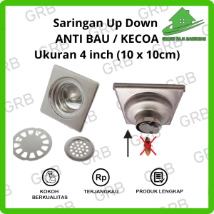 SARINGAN GOT UP DOWN ANTI BAU ANTI KECOA FLOOR DRAIN  STAINLESS/ 4 INCH TERLARIS GRB