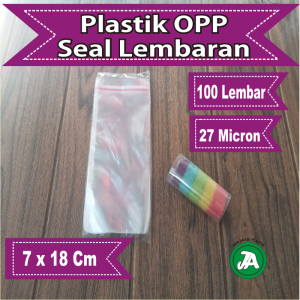 Promo - Plastik lembaran 7 x 18 Cm Plastik One Sheet Plastik OPP Kue Basah Isi 100 Lbr