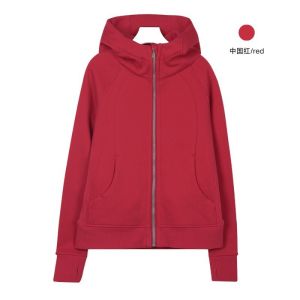 lulu Same style as the original label Scuba Slim Fit Womens Slim-Fit Hooded Thin Fleece Sweatshirt Slim-Fit Yoga Jacket for Women