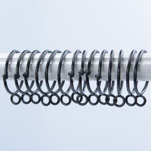 12pcs/pack Metal Openable Curtain Rings 38mm Shower Curtain Ring Hook with Eyelet for Hook Pins