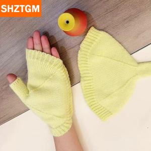 [COD] SHZTGM ถุงมือไหมพรมแบบสวมนิ้ว ถุงมือแบบสวมนิ้วกันหนาวอเนกประสงค์สำหรับฤดูหนาว
