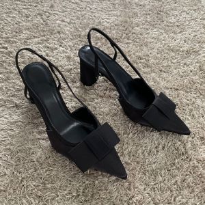 Butterfly-knot Design Heeled Sandals Women 2025 Fashion Elegant Dress Shoes Female Pointed Toe Pumps Women Slingback High Heels2026