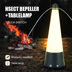 Fly Repellent Fan Rechargeable With Led Light Leaf Mosquito Fan With Touch Button Hanging & Desktop Dual-Purpose Outdoor Fly Catcher With Hook Mosquito Repellent Fan For BBQ Picnic
