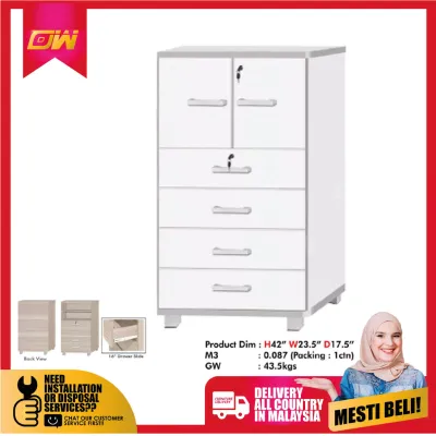 2-FEET 5-Door Solid Drawer Chest Clothes Cabinet Cloth Cabinet Clothing Rack Drawer Chest Drawer Cabinet Rak Baju Kabinet Baju