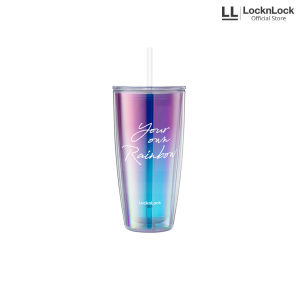 LocknLock Botol Minum Rainbow Double Wall Cold Cup with Straw 750ml