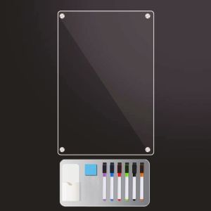 RGFV MALL Acrylic ic Calendar Board Reusable Clear Message Board Schedule Planner Rectangle Fridge Menu School