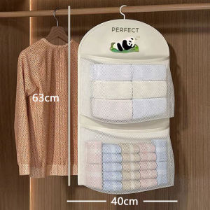 Yzlong túi lưu trữ treo gấu trúc dễ thương cho tất đồ lót & quần áo nhỏ-đựng bằng lưới nhiều lớp cho cửa tủ quần áo