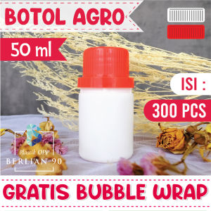 (300 pcs) Botol AGRO 50 ml Botol SOLID 50 ML Botol LABOR 50 ML HDPE FOODGRADE Botol Plastik 50ml