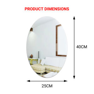 【Oval & Round& S quare 】60*40cm HD Acrylic Stickers Home Bathroom Reflective Surface Wall Art Home Decor Wall Stickers Mirror