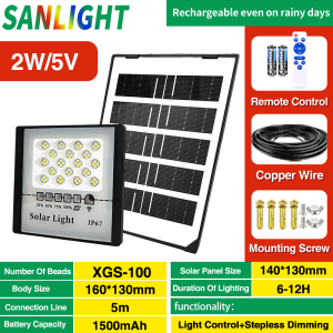 Solar lights XGS Outdoor Lighting Waterproof LED Solar Flood Light Garden Light with Remote Control and Light Control
