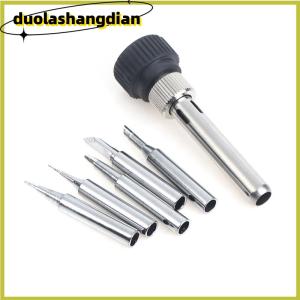 [Duola] For ESD 852D 936 937D 898D 907 HAKKO Iron Tip Cannula Casing And 5 X Solder Iron Tips Soldering Station Iron Handle Adapter