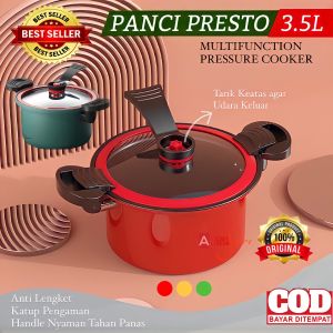 ( BISA COD ) PROMO PANCI PRESTO 35 LITER TEFLON VIRAL ANTI LENGKET 24 CM / PRESSURE COOKER POT ANTI LENGKET / PANCI PRESTO TOTIPOTENT / PANCI PRESTO MURAH VIRAL BAGUS / PANCI ANTI LENGKET / PANCI PRESTO MELUNAKKAN DAGING