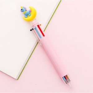 Pena Karakter Mekanik 6 Warna Unicorn Full Moon Pulpen Karakter Unicorn Warna Warni Pulpen Unicorn Multicolor Pulpen Lucu Alat Tulis Sekolah ATK Murah PST