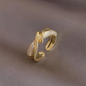 Advanced Sense Metal Gold Opening Rings For Woman Design Korean Fashion Jewelry New Accessories Girls Ring