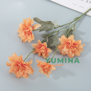 Bó 5 Hoa Thược Dược Giả 1 Cành 5 Hoa Trang Trí Nhà Cửa Siêu Xinh Hoa Giả Cao Cấp 53CM Decor Nhà Hàng Sự Kiện Tươi Tắn