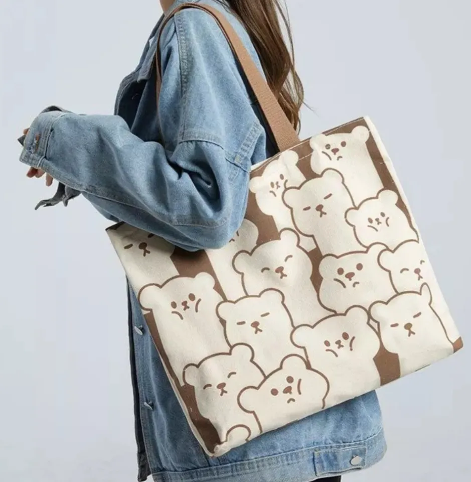 TOTEBAG KOREA WANITA FULL PRINT TOTE BAG KOREA TOTE BAG KANVAS