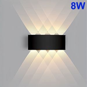 FOUNDTWO Lên và xuống Đèn tường năng lượng trời Đèn ấm/Trắng/RGB Tiết kiệm năng lượng Đèn năng lượng trời LED 6/8 Hiện đại Dễ dàng cài đặt Đèn năng lượng trời cho hàng rào Ban công