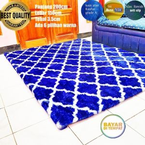 ( Anti Selip ) KARPET BULU RASFUR RAFSUR MOTIF PANJANG 200CM LEBAR 150CM TEBAL 3.5CM LP