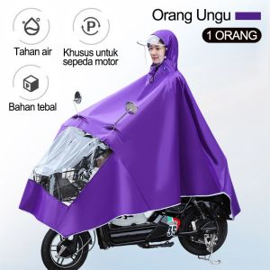 Jas Hujan Pria dan Wanita Dewasa Lengan Tebal Besar/Jas Hujan Karet Kedap Air/Jas Hujan Motor 2 Kepala/Jas Hujan Motor Full Face 2 Kepala