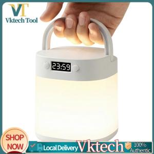 [Vktech] Portable Breastfeeding Night Lamp with Clock Touch Cordless Table Lamp Rechargeable for Kids Bedroom Living Room Home
