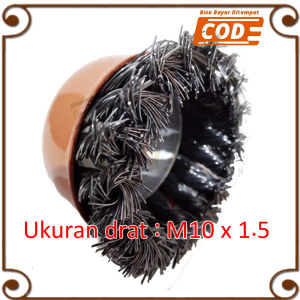 kepala gurinda kawat sikat gergaji mata gerinda baja mangkok kepang 3" / cup brush buat besi karat