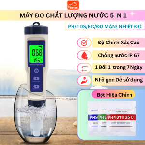 Máy đo chất lượng nước 5 trong 1 bút thử nước bút đo TDS EC PH Độ mặn Nhiệt độ Độ chính xác cao nhỏ gọn Dễ sử dụng - Vistyle shop