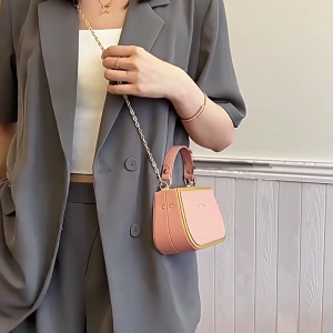 PU Leather Shoulder Bag for Women Box Bag Chain Handbag Crossbody Bag Simple Commuting Bag Candy Color Messenger Bag