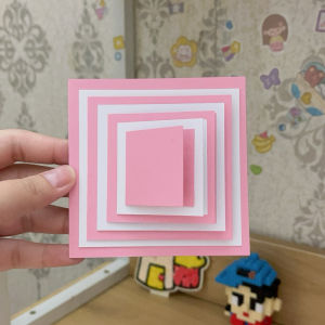 Thiệp vuông lật mở nhiều lớp trang trí scrapbook dán ảnh