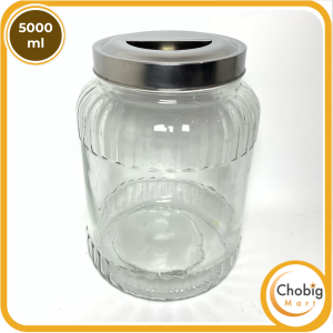 CHOBIG Toples Kaca Besar Jumbo 3.5L 3500ml 5L Wadah Tutup Kerupuk Stoples Tempat Simpan Obat
