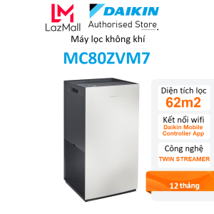 Máy lọc không khí Daikin MC80ZVM7 Diện tích lọc 62m2 - TWIN STREAMER - BỘ LỌC TAFU-HEPA - Bảo hành 12 tháng chính hãng