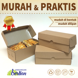 (ISI 50) DUS ROTI BAKAR KRAFT KOTAK ROTI BOX ROTI BAKAR . BOX ROTI BAKAR KRAFT 21X95X85 CM