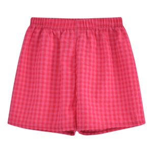 JINGUITANG แบบเอวสูง ชุดขาสั้นผู้หญิงลายตาราง ลูกกวาดสี หลวม ชุดนอนลายตารางกางเกงขาสั้น แฟชั่น สะดวกสบาย ชุดนอนขาสั้น สาวๆ