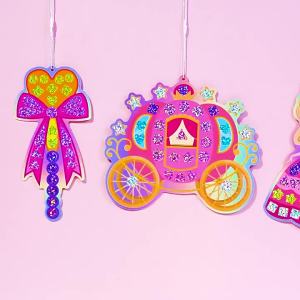[SG Seller] Early Learning Princess Mosaic Mirror Art Kit Peel Off Gem Stickers Kids DIY Handmade Ornament Craft Gift