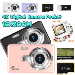 Digicam 48MP Kamera Digital Pocket Layar LCD 27 Inci Digital Camera Mini Pembesaran 16X Anti-guncangan Yang Cerdas 64GB SD card