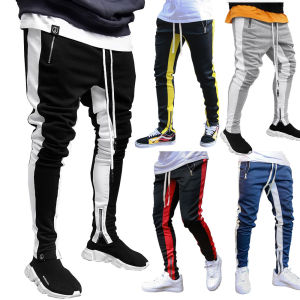 Large Size Mens Leggings Zipper of Trouser Legs Sports Trousers Casual Pants