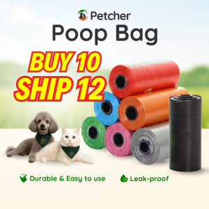 Petcher BUY 10 SHIP 12 Pet Poop Bag 15pcs per Roll Pet Waste Portable Disposable Bag for Dog and Cat