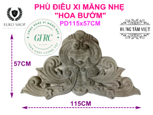 Phù điêu xi măng NHẸ GFRC đúc sẵn Cỡ Lớn HOA BƯỚM PD115x57cm gắn ráp Decor trang trí mặt tiền Biệt Thự Tân Cổ Điển