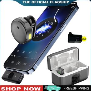 【New Arrival】 Mini Wireless Microphone with LED Indicator for iPhone Android Magnetic Lapel Microphone for Karaoke and Content Creation