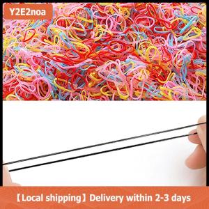 【Local shipping】 1000pcs Girls Colourful Disposable Rubber Band Elastic Hair Bands Headband Children Ponytail Holder Bands For Kids Accessories