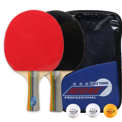 2PCS Set Regail 8010 Professional Table Tennis Ping-Pong Long Handle Racket Paddle Bat School Sports Gift
