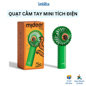Quạt cầm tay cho bé loại sạc điện cổng USB có dây treo hình khủng long - mideer portable silence fan-you